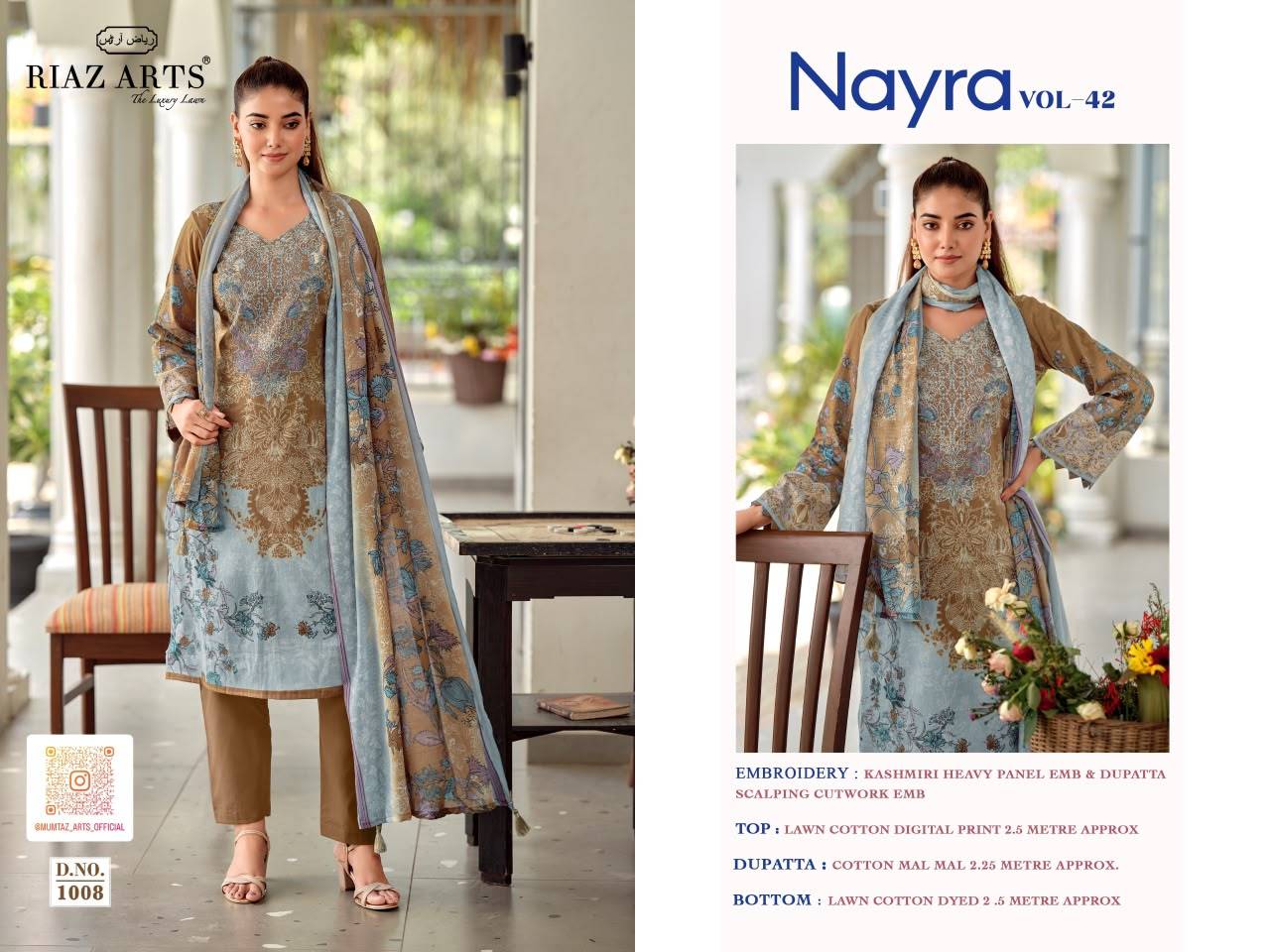 NAYRA VOL 42 By RIAZ ARTS 1001 To 1008 Series Beautiful Festive Suits Stylish Fancy Colorful Casual Wear & Ethnic Wear Pure Cotton Print Dresses At Wholesale Price
